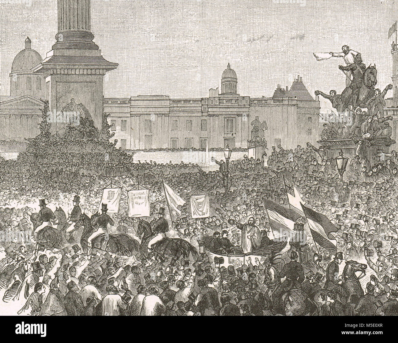 Die Rezeption von Giuseppe Garibald, der Trafalgar Square London, England, 1864 Stockfoto