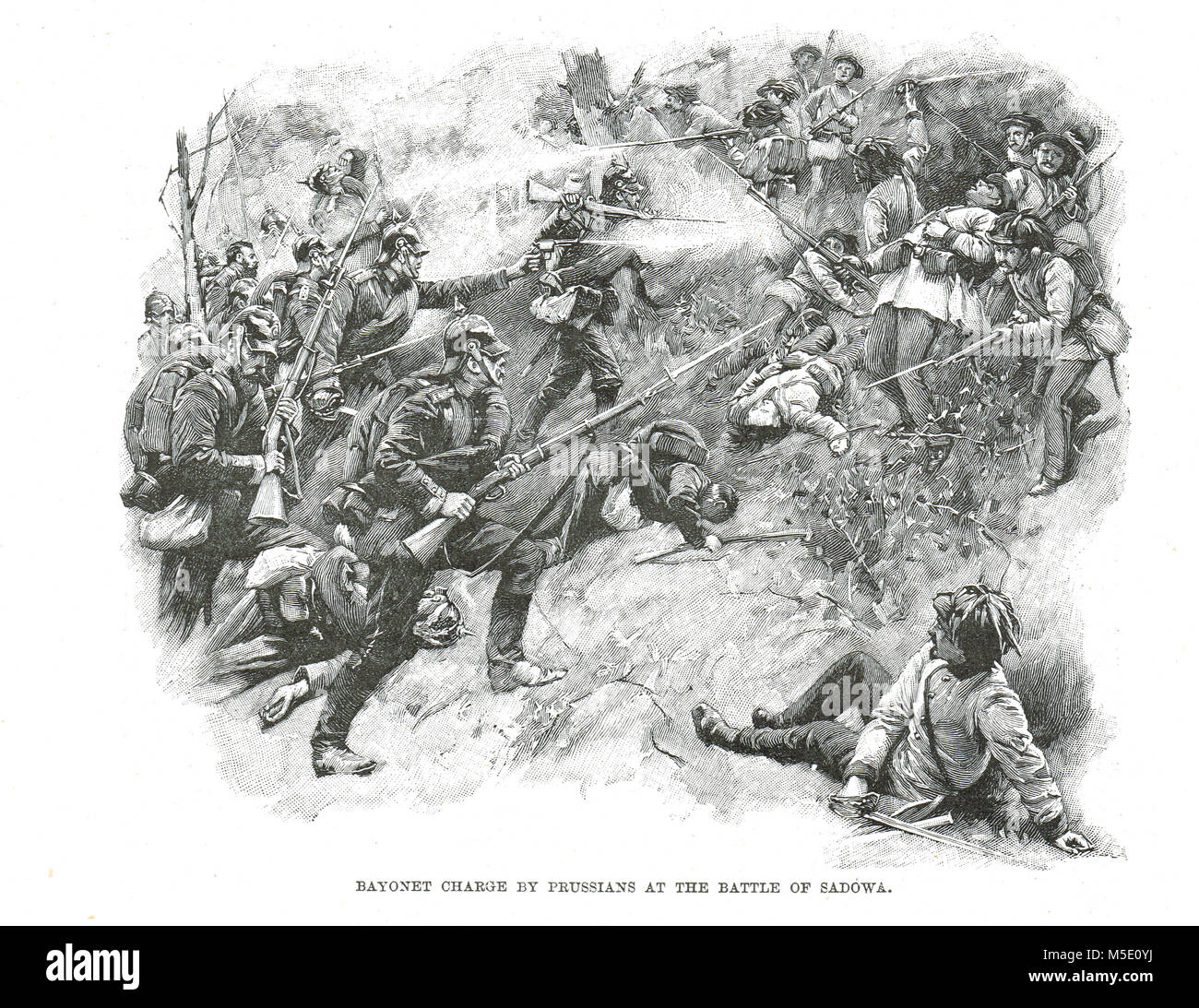 Preußische Bajonett, Schlacht von Sadowa, 3. Juli 1886, die auch als Schlacht von Königgrätz, sadová oder Hradec Králové bekannt Stockfoto