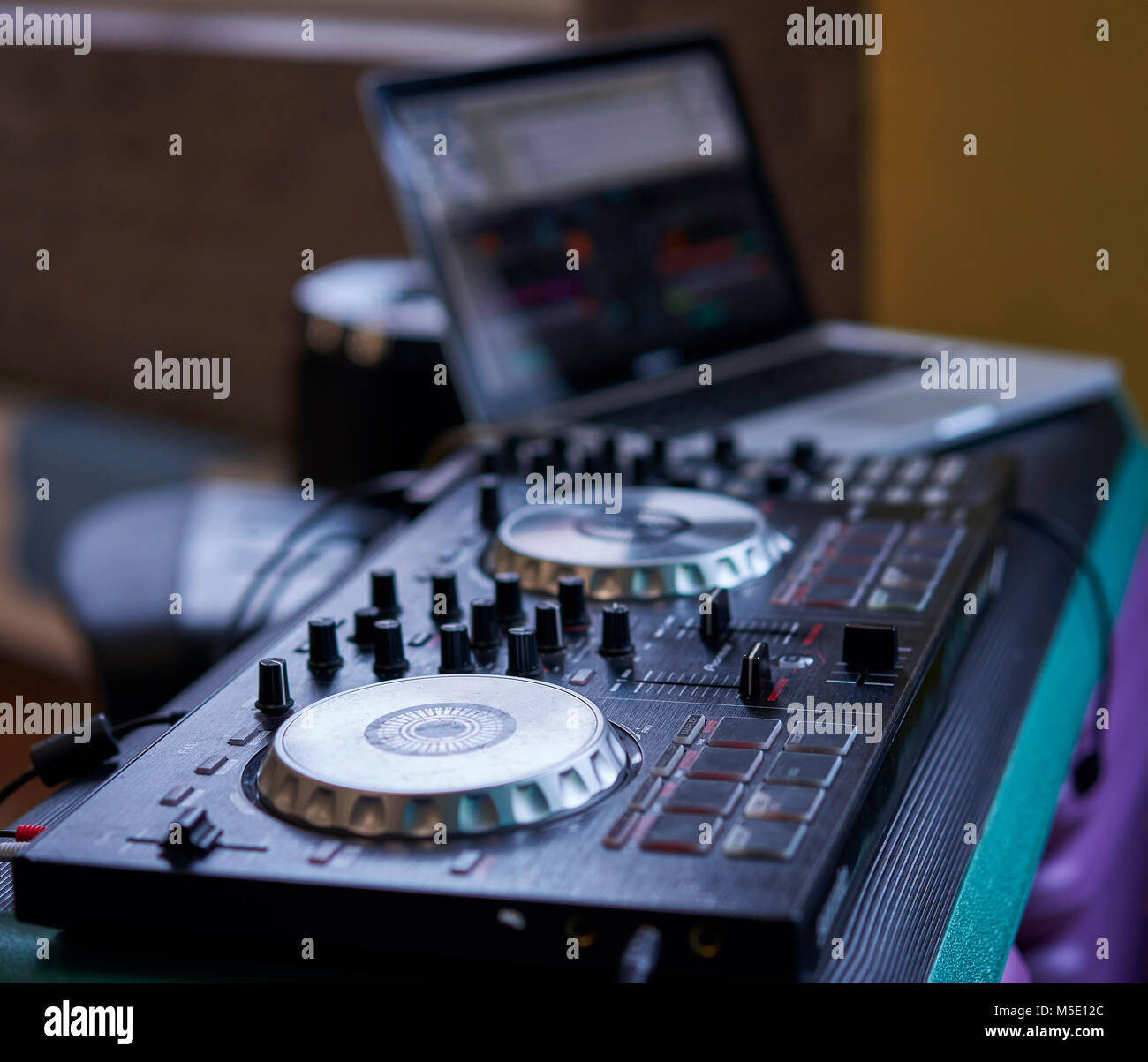 Die DJ-Kabine Stockfoto