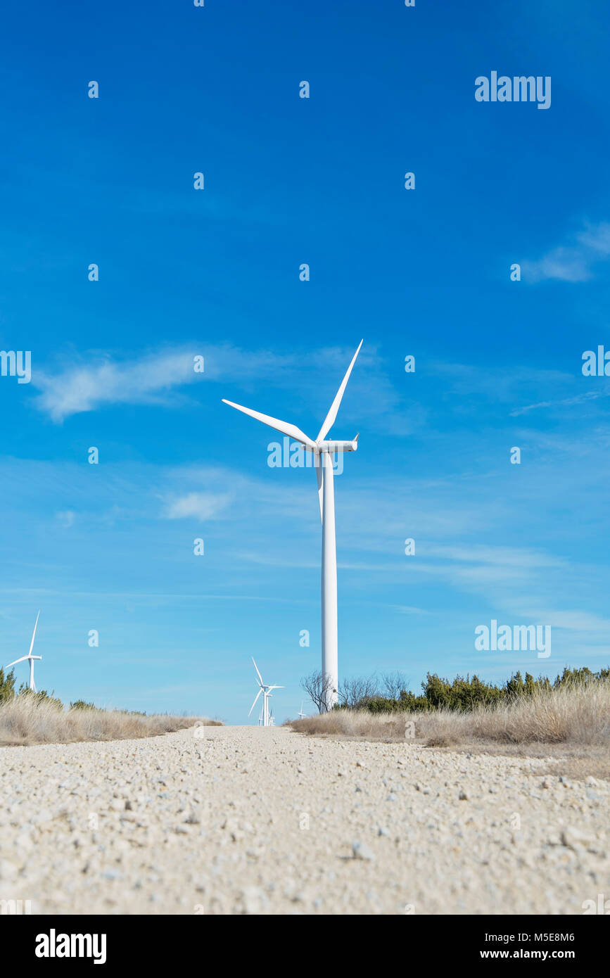 Wind dreht in Texas, Erzeugung von Windkraft zur Stromerzeugung Stockfoto