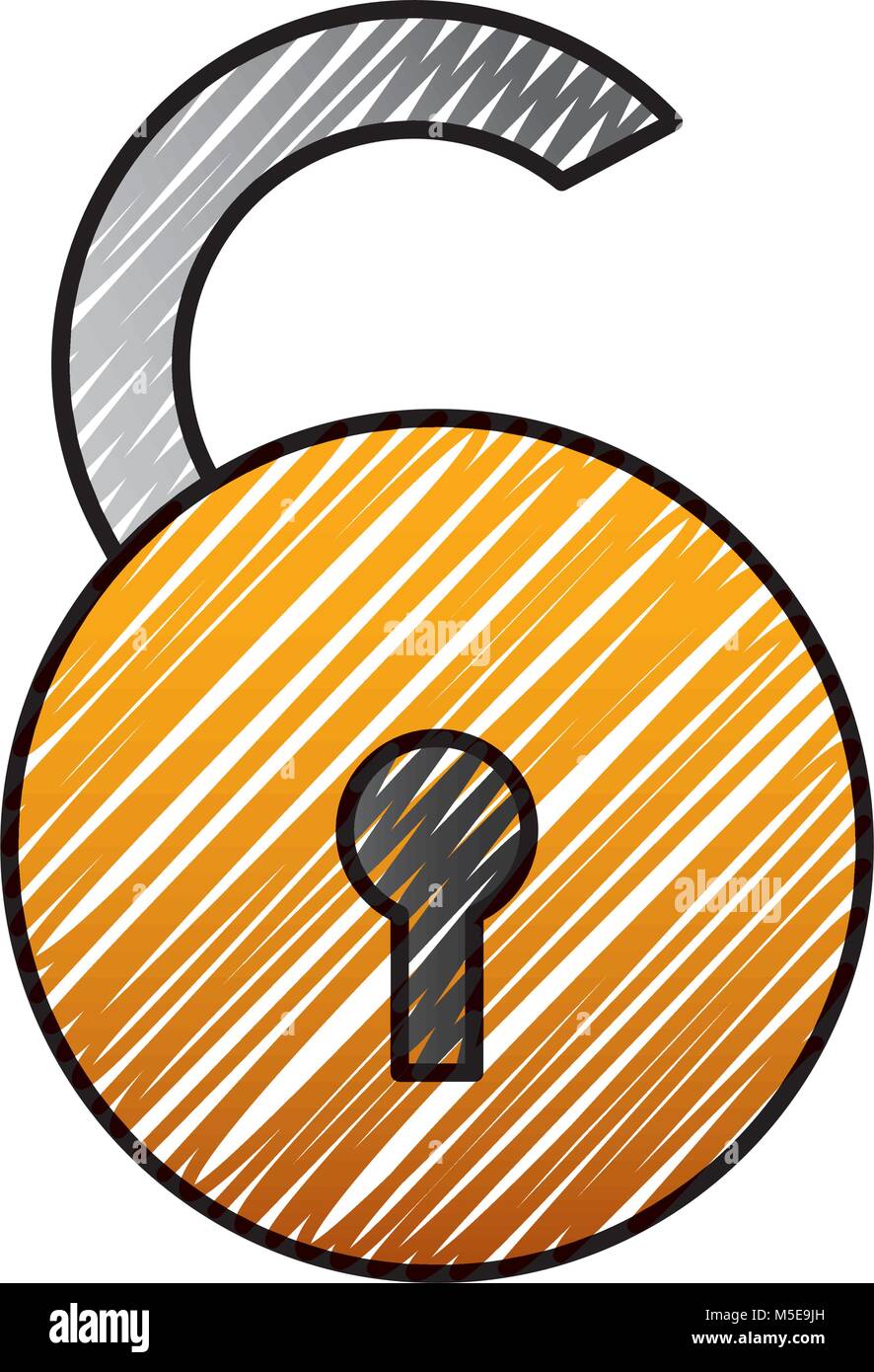 Schloss geöffnet Sicherheitsrisiko attack-Schutz Stock Vektor
