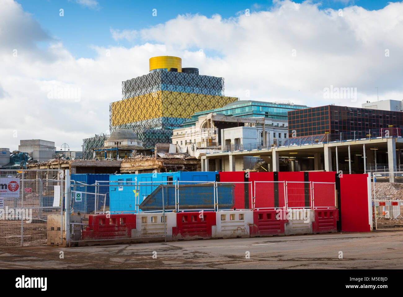 Blick auf eine Baustelle, Birmingham UK Sanierung Stockfoto