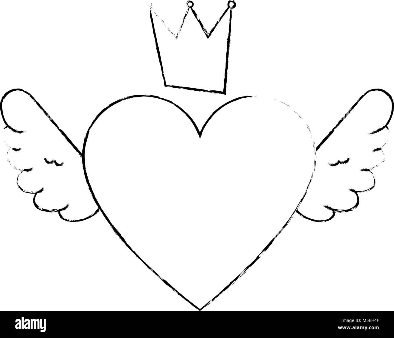 Herz Und Engelsflugel Schwarzweiss Stockfotos Und Bilder Alamy