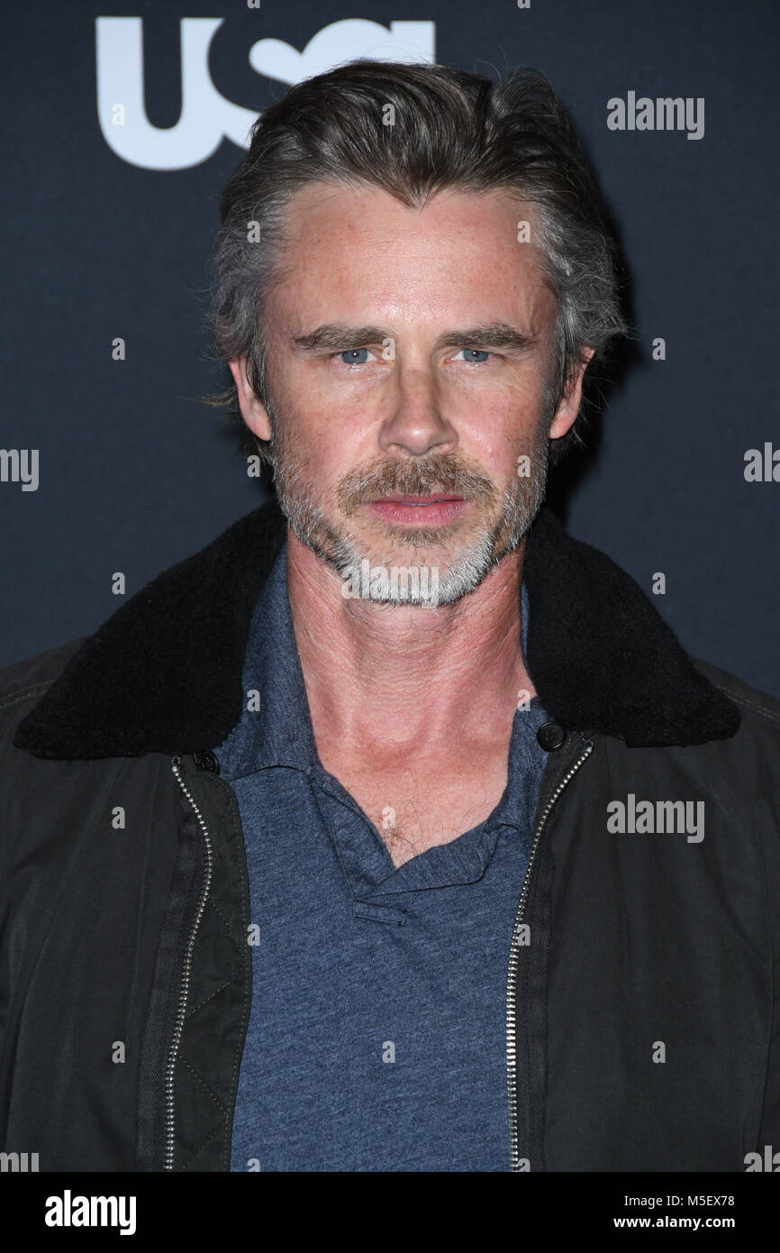 Hollywood, CA, USA. 22 Feb, 2018. 22. Februar 2018 - Hollywood, Kalifornien - Sam Trammell. Die USA Network'' Ungelöst: Die Ermordung von Tupac & die berüchtigten B.I.G.'' im Avalon Hollywood statt. Photo Credit: Birdie Thompson/AdMedia Credit: Birdie Thompson/AdMedia/ZUMA Draht/Alamy leben Nachrichten Stockfoto