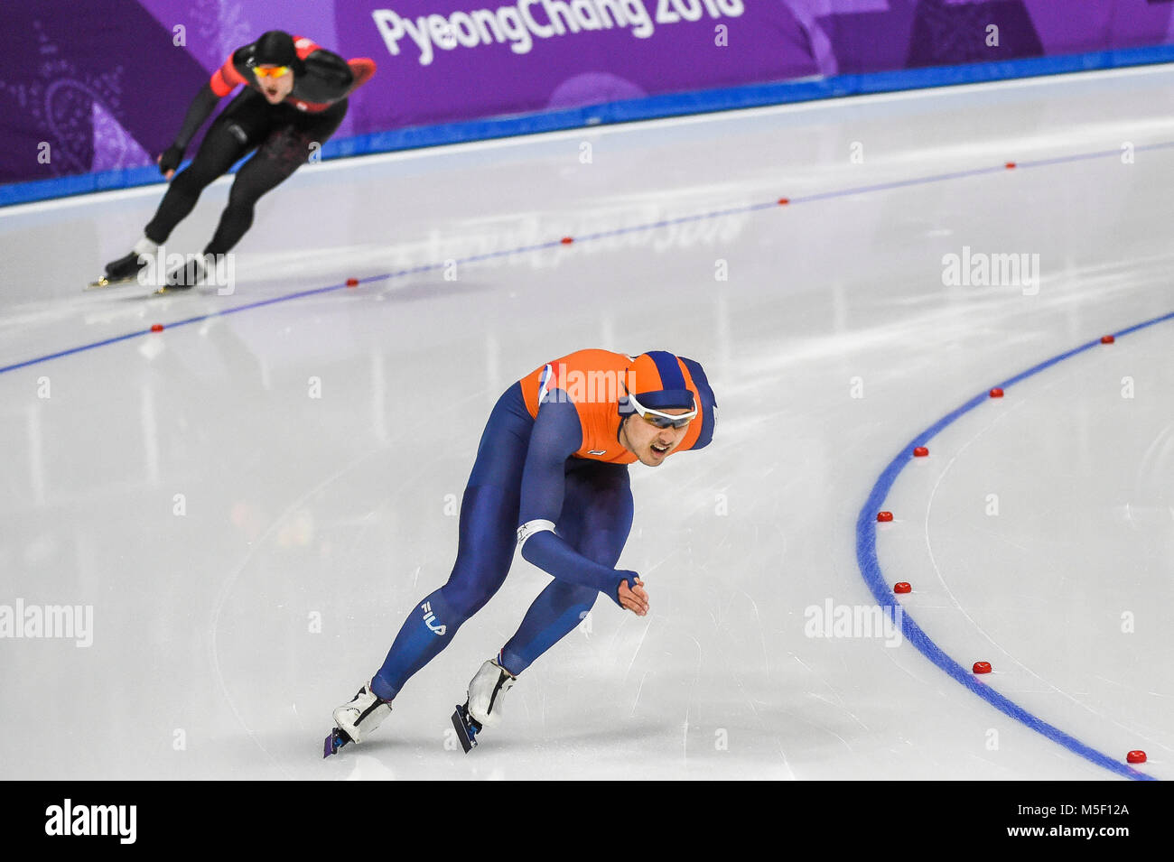 Februar 23, 2018: Kai Verbij von Niederlande. auf 1000 Meter bei Olympischen Winterspielen speedskating, Gangneung Südkorea. Ulrik Pedersen/CSM Stockfoto