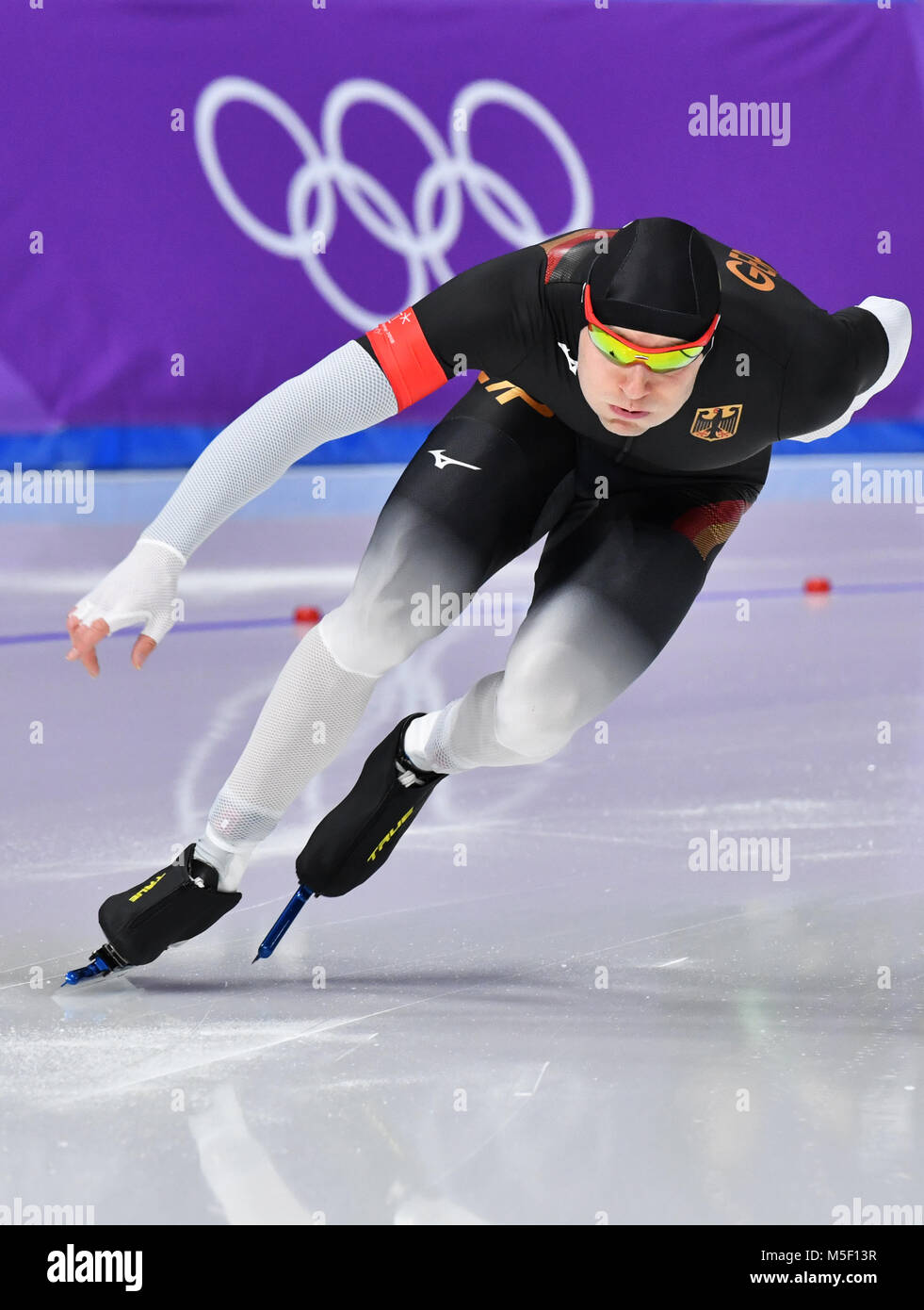 Gangneung, Südkorea. 23 Feb, 2018. In Deutschland Nico Ihle bei den Herren 1000 m Eisschnelllauf Rennen auf dem Gangneung Oval in Tainan, Südkorea, 23. Februar 2018. Credit: Peter Kneffel/dpa/Alamy leben Nachrichten Stockfoto