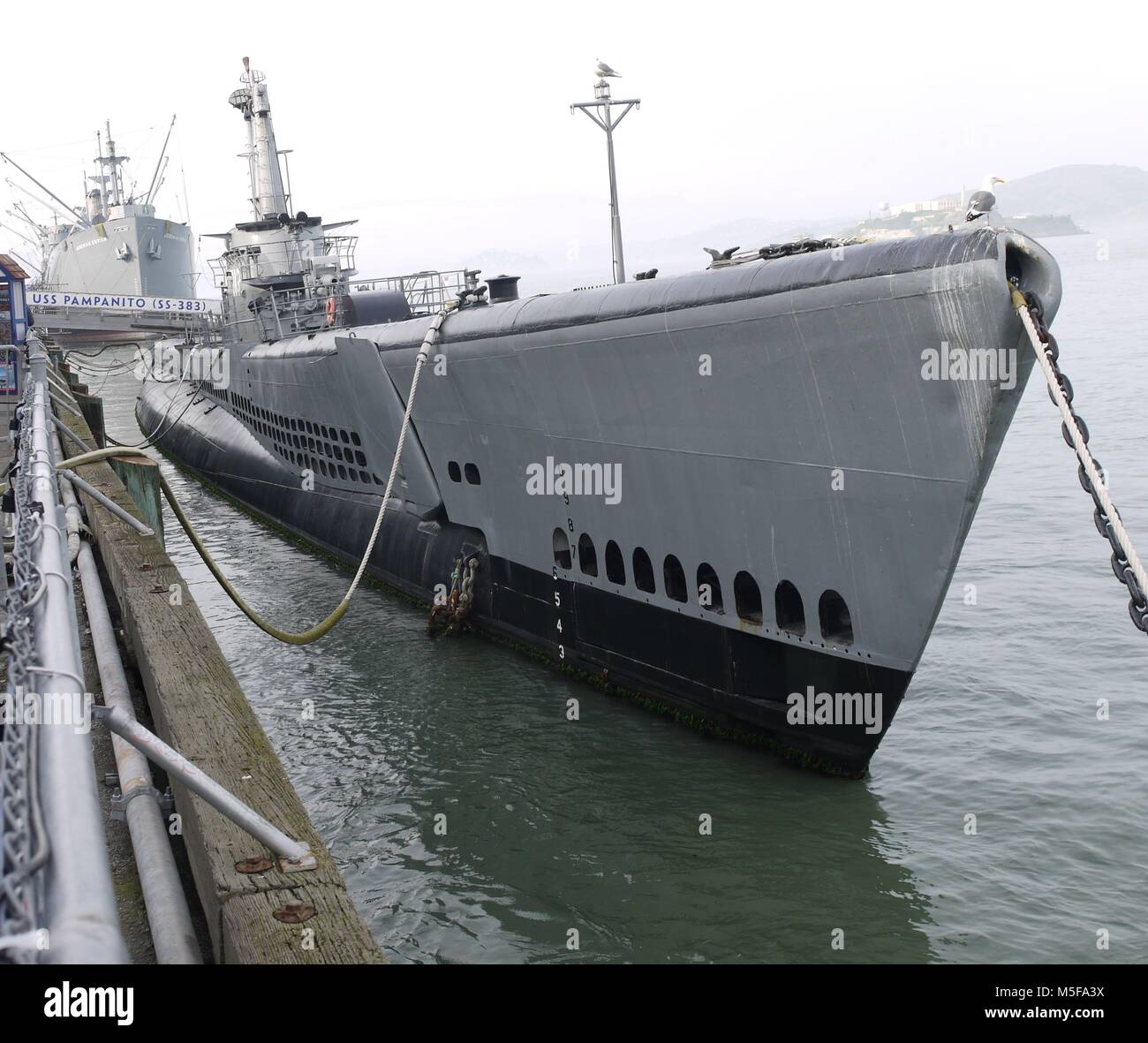 USS Pampanito (SS-383) war ein U-Boot der US-Marine im Zweiten Weltkrieg und ist heute ein Museum in San Francisco Stockfoto