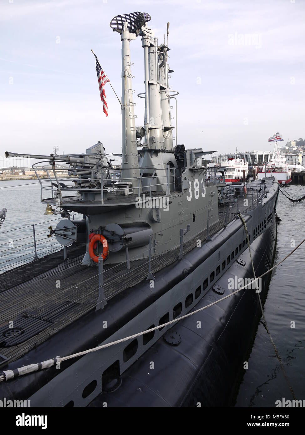 USS Pampanito (SS-383) war ein U-Boot der US-Marine im Zweiten Weltkrieg und ist heute ein Museum in San Francisco Stockfoto
