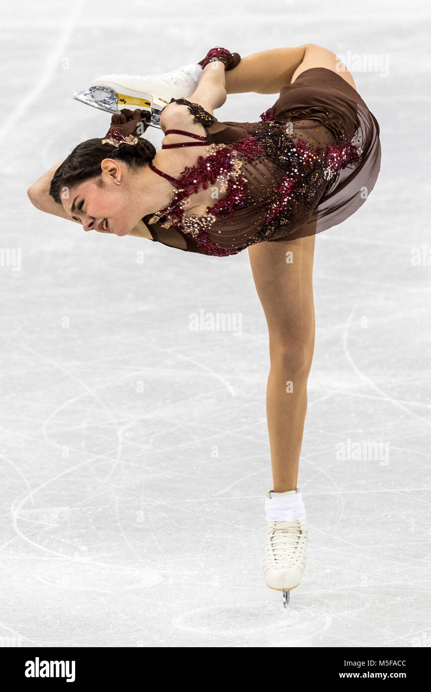 Evgenia Medvedeva (OAR) gewinnt die Silbermedaille im Eiskunstlauf - Ladies' kostenlos bei den Olympischen Winterspielen PyeongChang 2018 Stockfoto