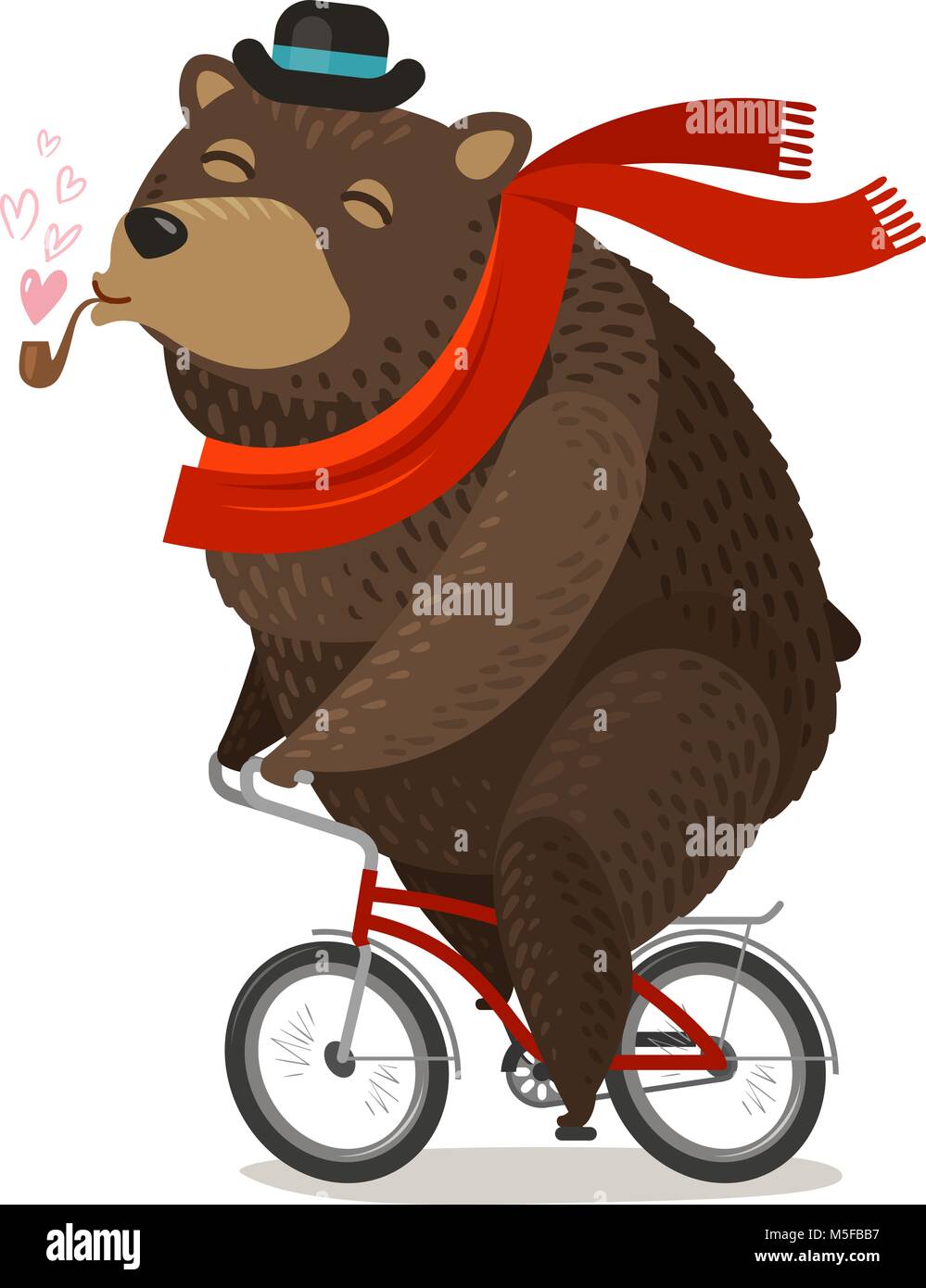 Happy bear Reiten Fahrrad. Urlaub Konzept. Cartoon Vector Illustration Stock Vektor Happy bear Reiten Fahrrad. Urlaub Konzept. Cartoon Vector Illustration Stock Vektor
