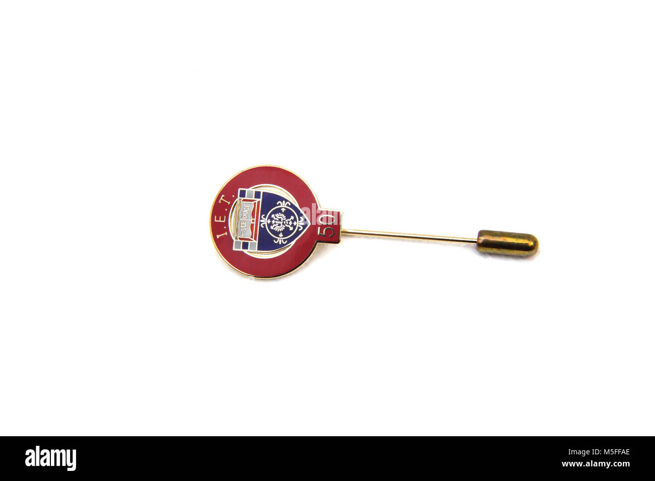 Institut für Technik und Technologie Emaille Pin feiert 50 Jahre langen Service Stockfoto