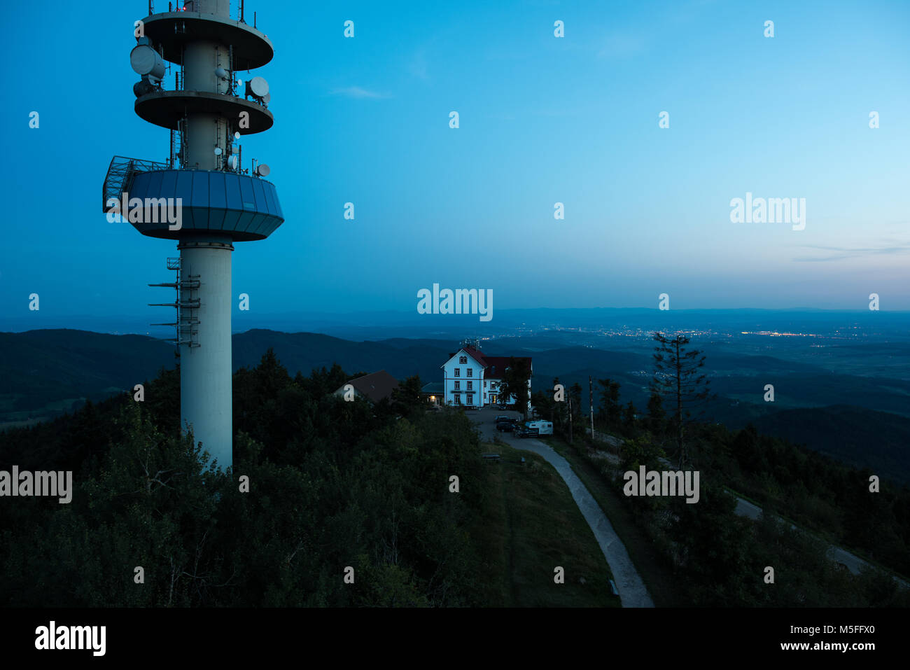 Natur Landschaft, Schwarzwald Deutschland nach Sonnenuntergang Stockfoto
