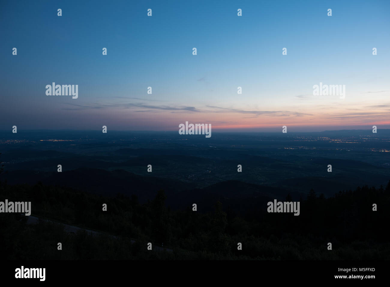 Natur Landschaft, Schwarzwald Deutschland nach Sonnenuntergang Stockfoto