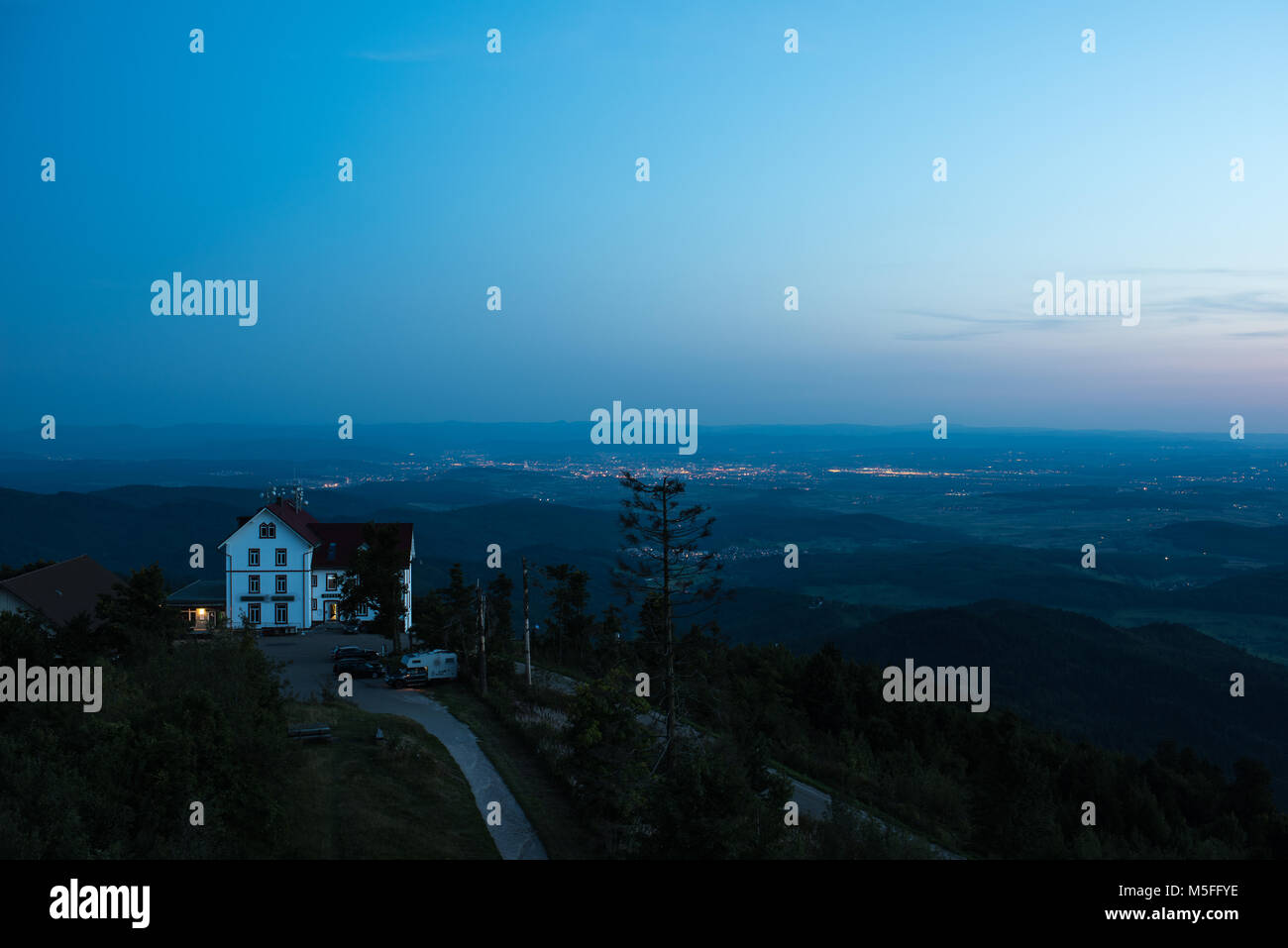 Natur Landschaft, Schwarzwald Deutschland nach Sonnenuntergang Stockfoto
