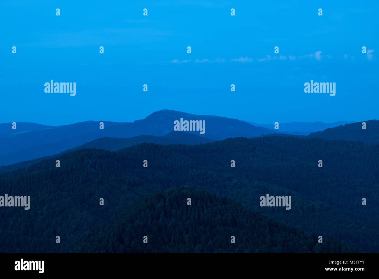 Natur Landschaft, Schwarzwald Deutschland nach Sonnenuntergang Stockfoto