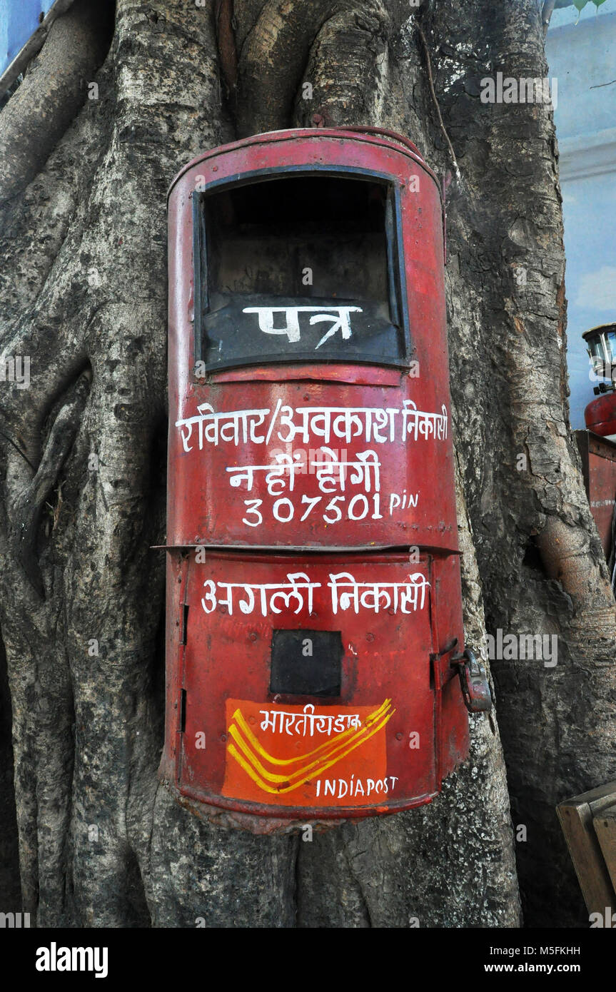 Letter Box, Mount Abu, Rajasthan, Indien, Asien Stockfoto