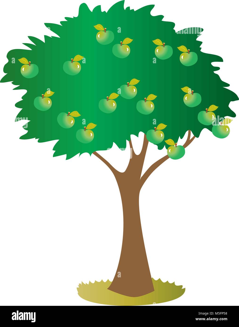 Ein Cartoon apple tree Stock Vektor