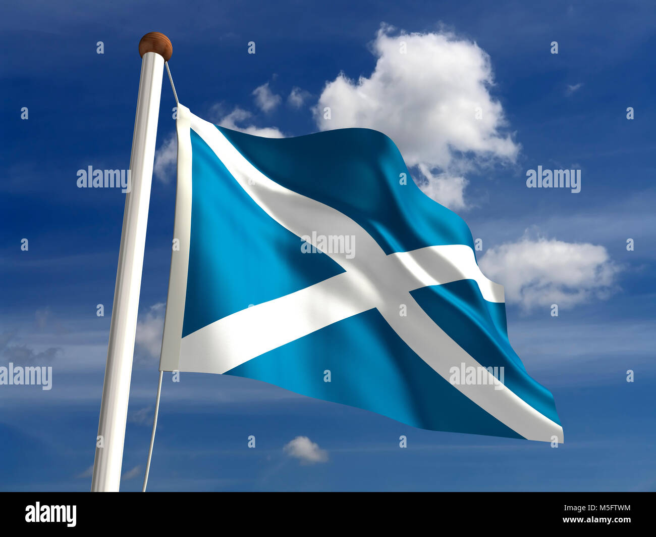 3D-Schottland Flag (mit clipping path) Stockfoto