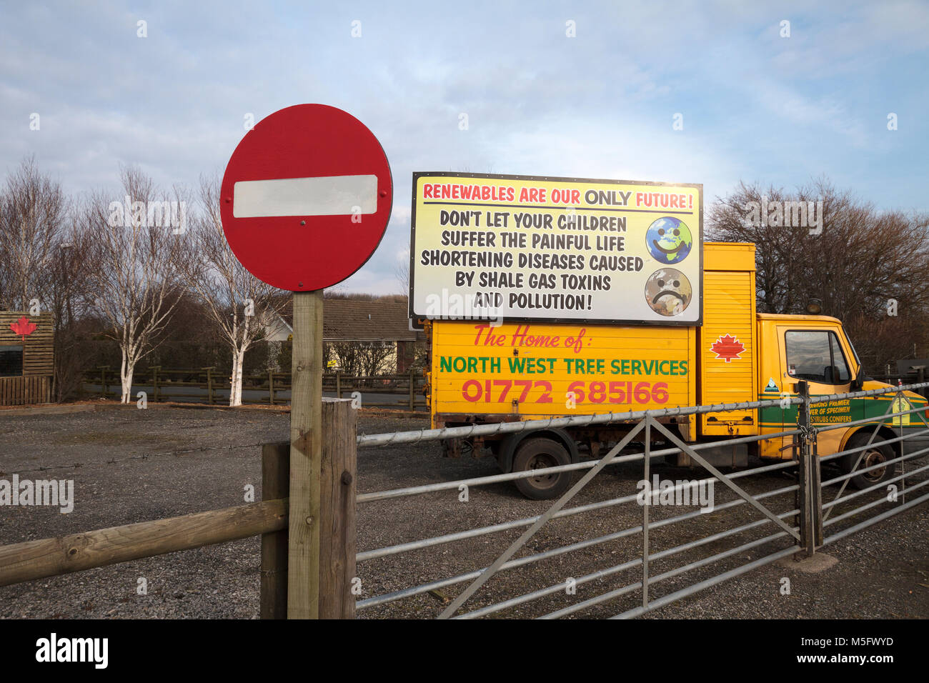 Fracking Proteste in Lancashire, England. Stockfoto