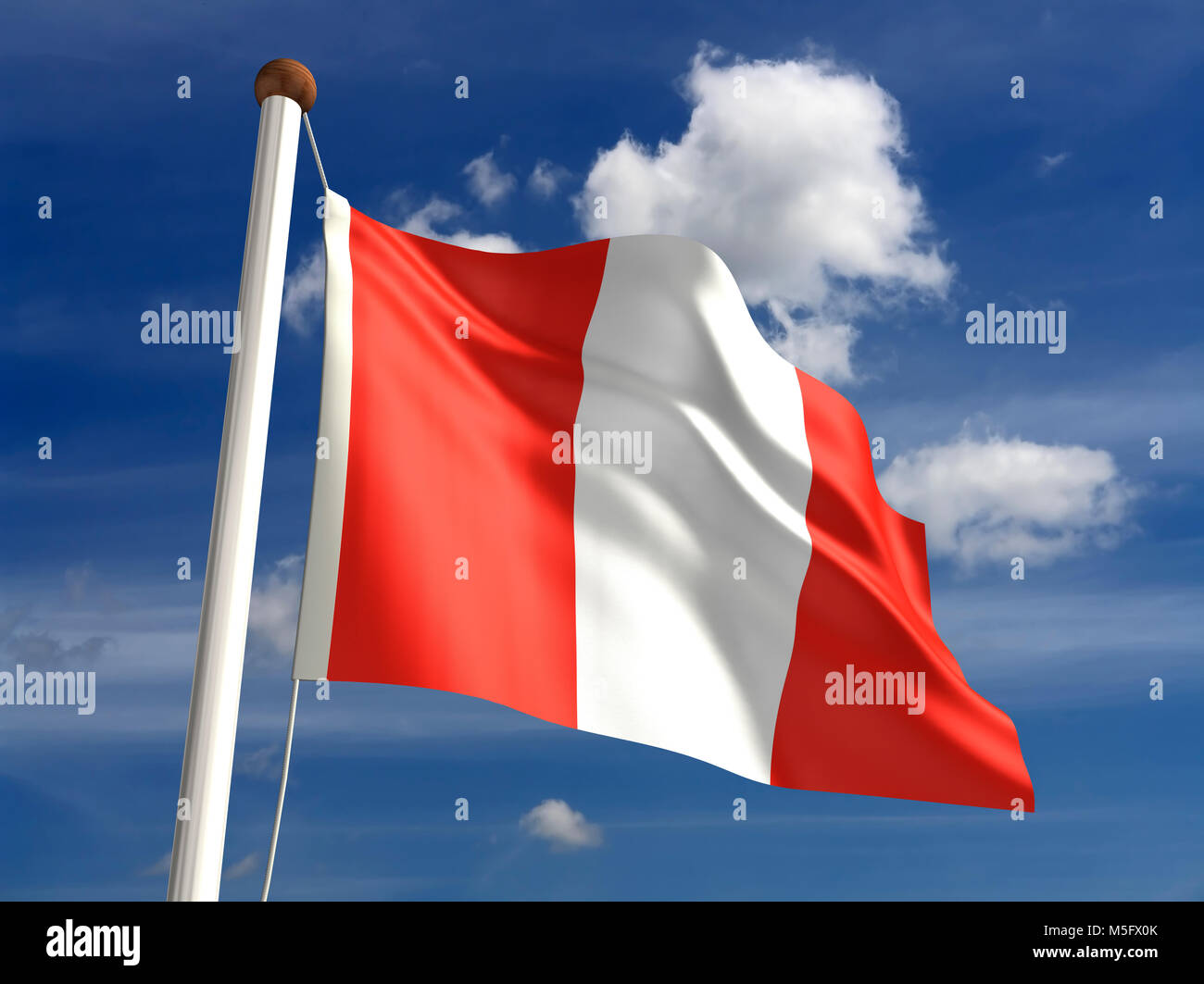 3D-Peru Flagge (mit clipping path) Stockfoto