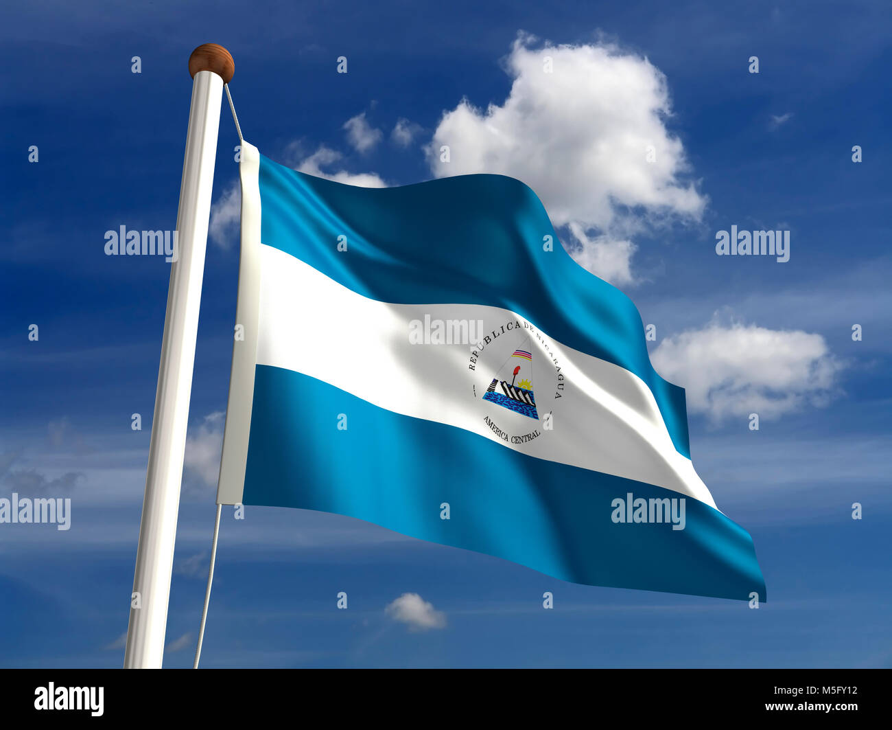 Nicaragua Flagge (mit clipping path) Stockfoto