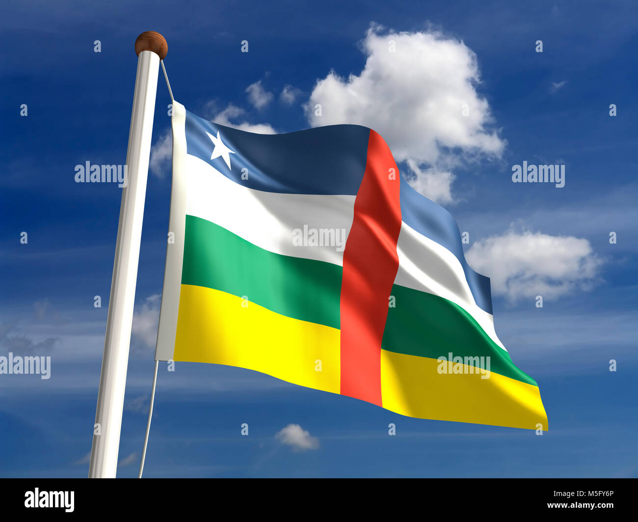 Zentralafrikanische Republik Fahne (mit clipping path) Stockfoto
