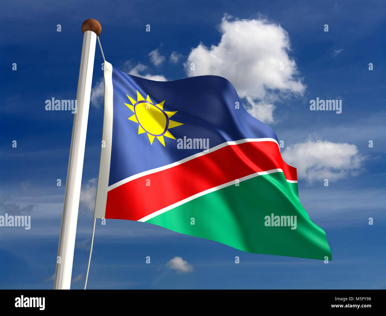 Namibia Flagge (mit clipping path) Stockfoto