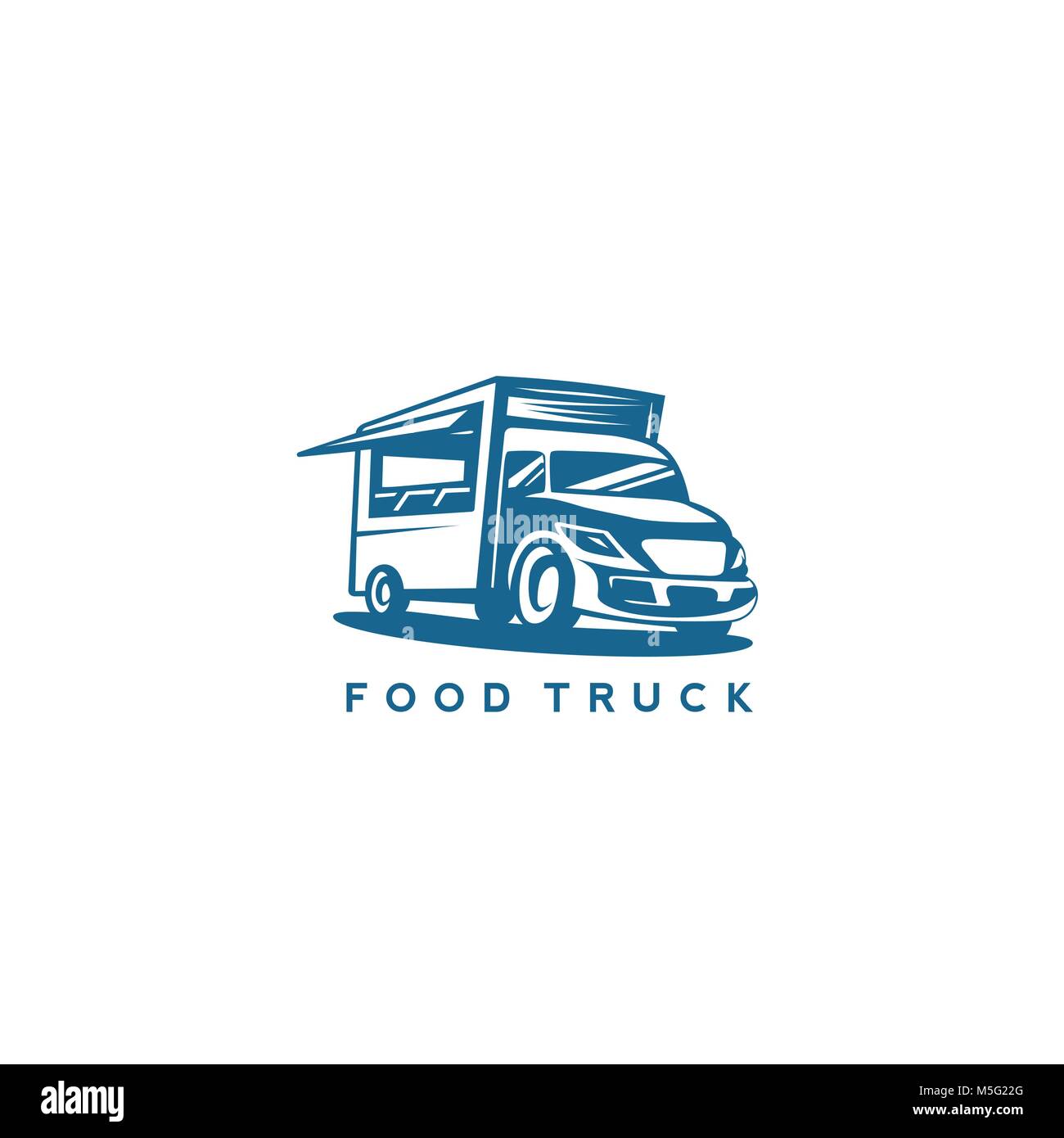 Blaue Farbe essen Lkw Vector Illustration. Stock Vektor