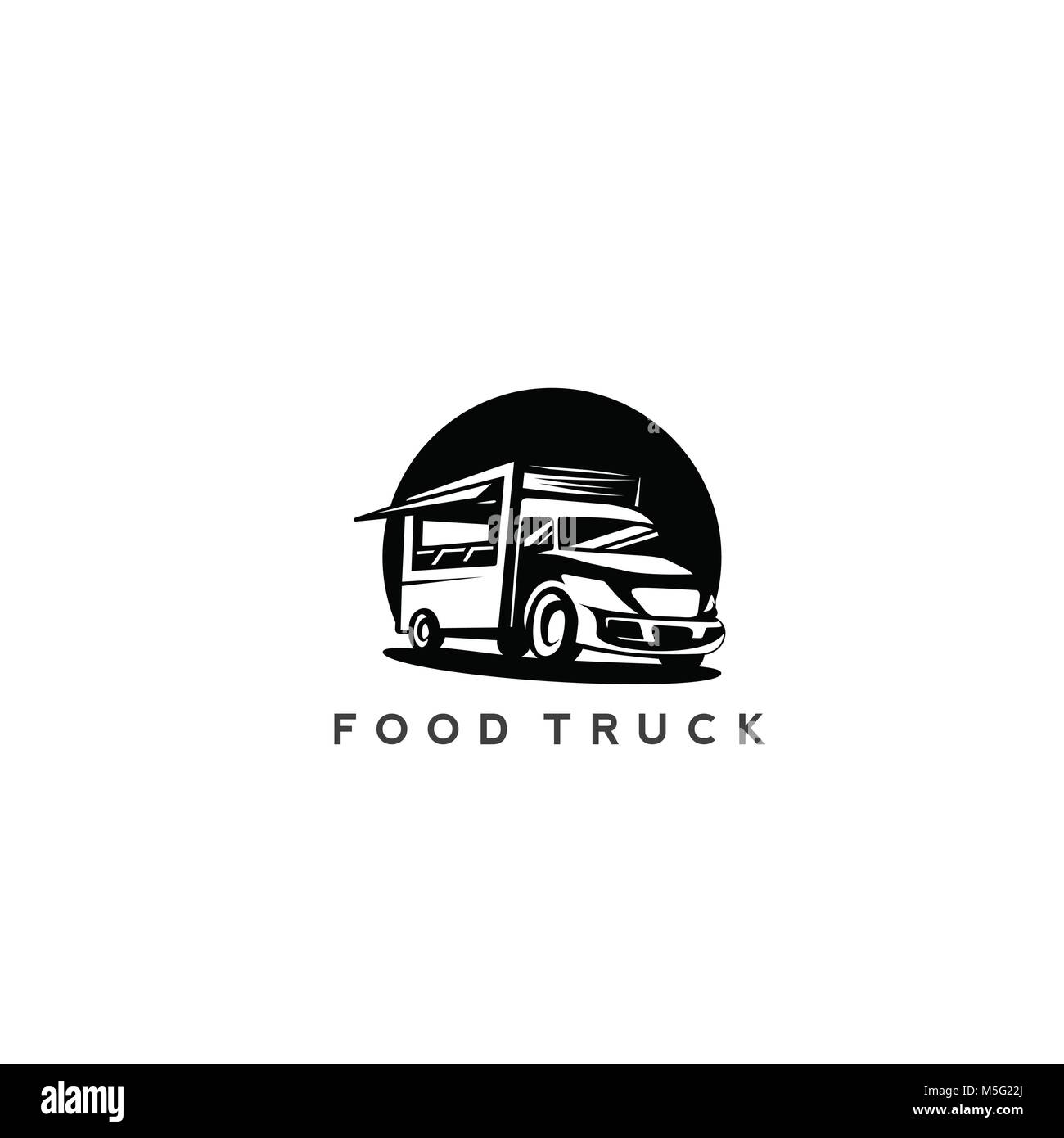 Minimale schwarze Farbe essen Truck logo Vektor. Stock Vektor