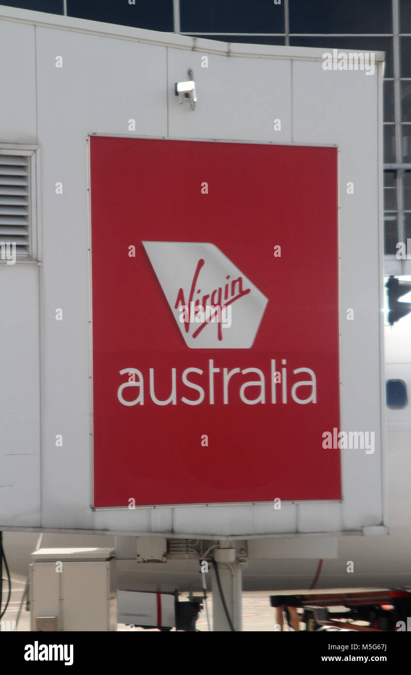 Virgin Australia Zeichen, Flughafen Sydney, Sydney, Australien Stockfoto