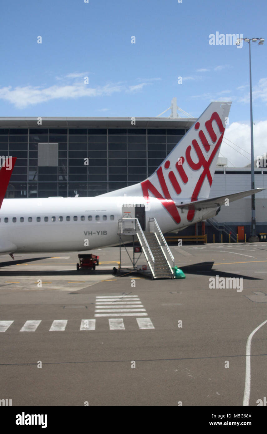 Virgin Australia Flugzeug, Flughafen Sydney, Sydney, Australien Stockfoto