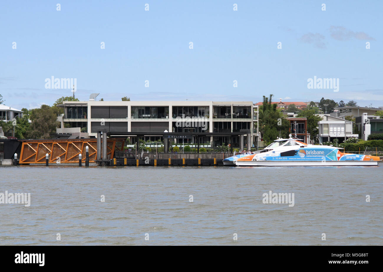 Bulimba Fähre terminal, Brisbane River, Brisbane, Australien Stockfoto