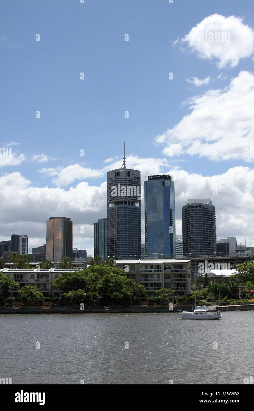 Blick auf Brisbane CBD von Brisbane River, Australien Stockfoto