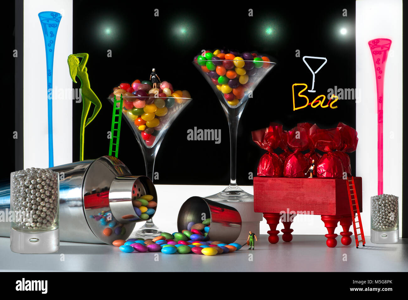 'Spring Reinigung im Candy Bar' Stockfoto