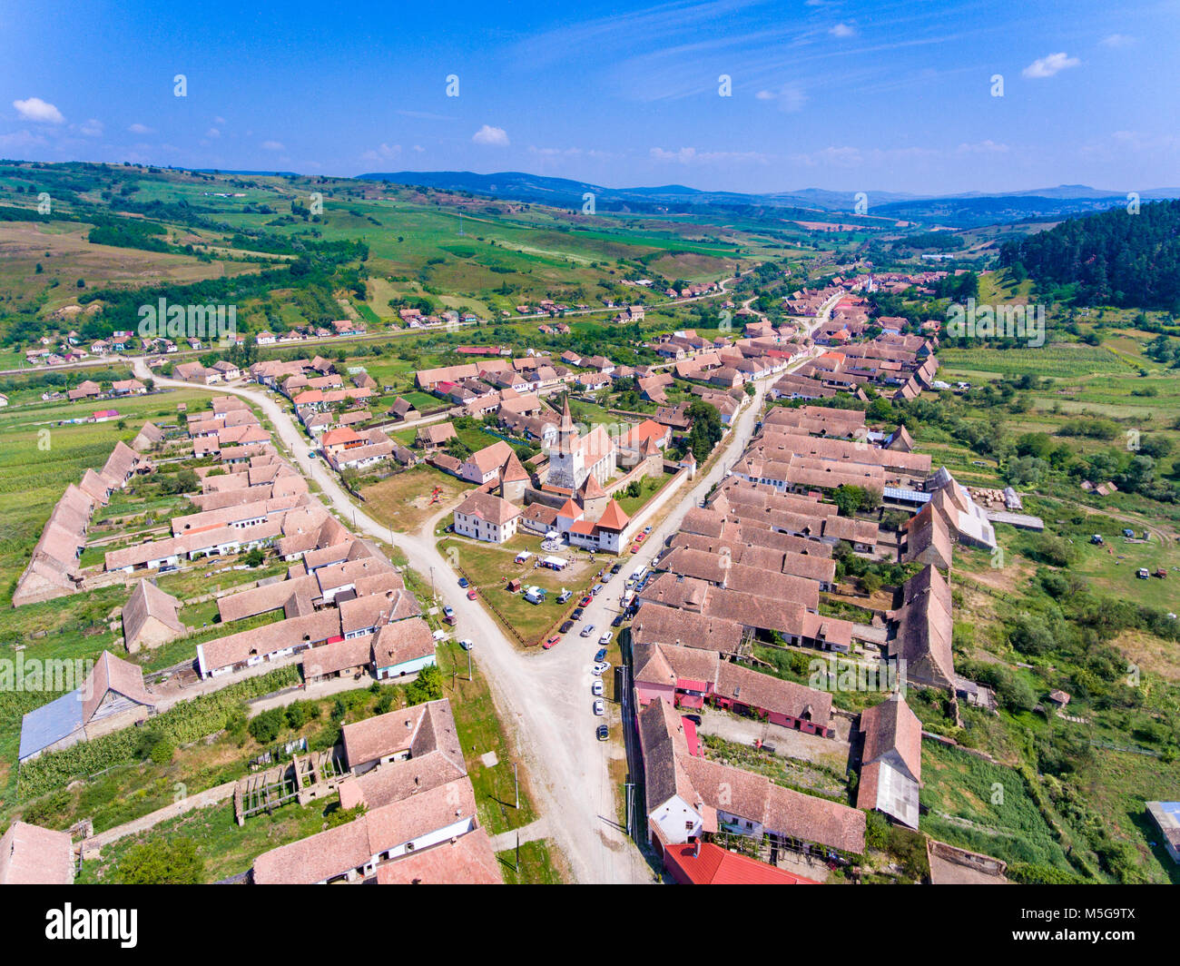 Archita sächsischen Dorf Siebenbürgen Rumänien Luftaufnahme Stockfoto