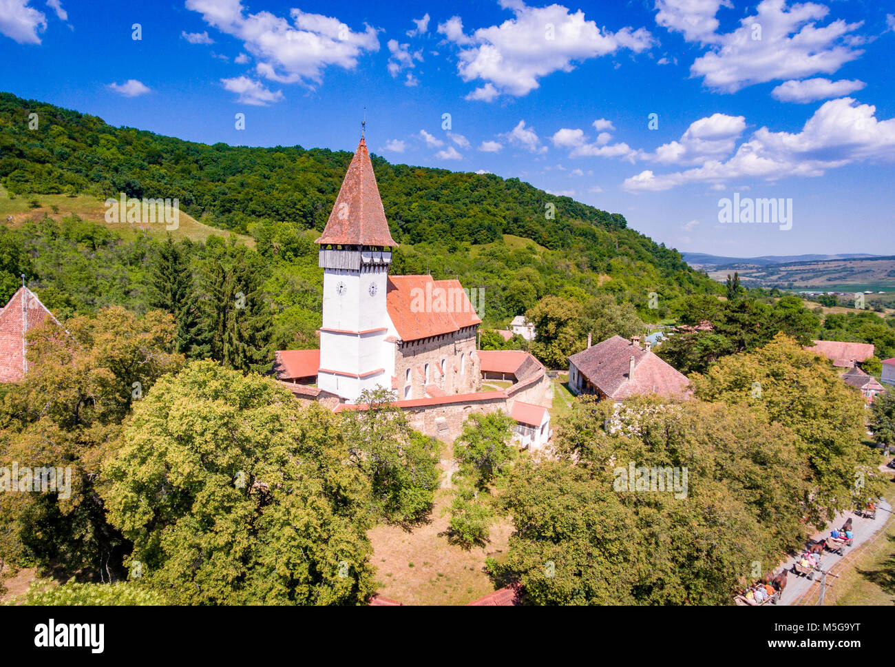Mesendorf Sächsische Wehrkirche in der Nähe von Brasov, Siebenbürgen, Rumänien Stockfoto