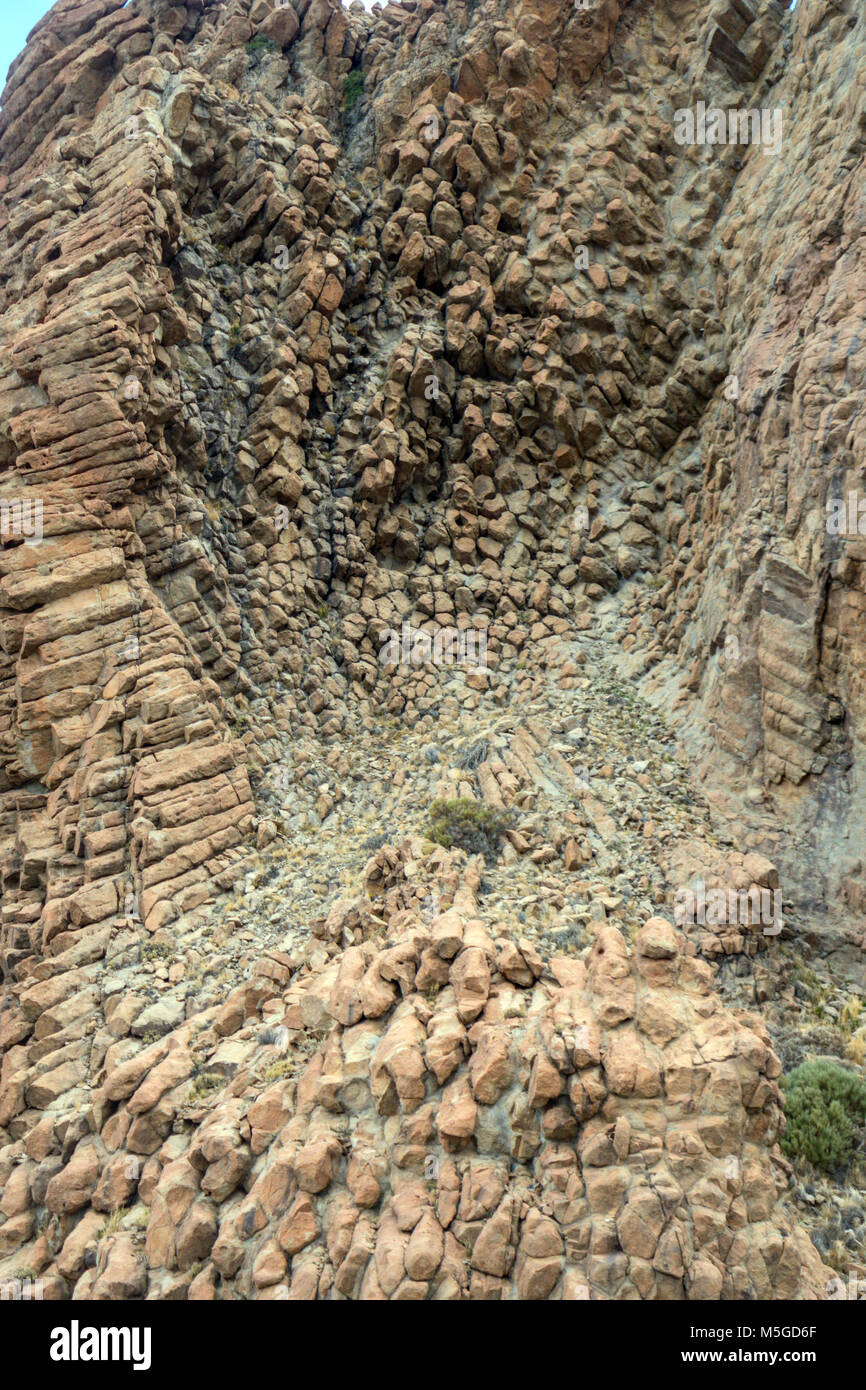 El Catedral, Felsvorsprung von Basalt, bei Las Canadas, El Tiede, Teneriffa Stockfoto