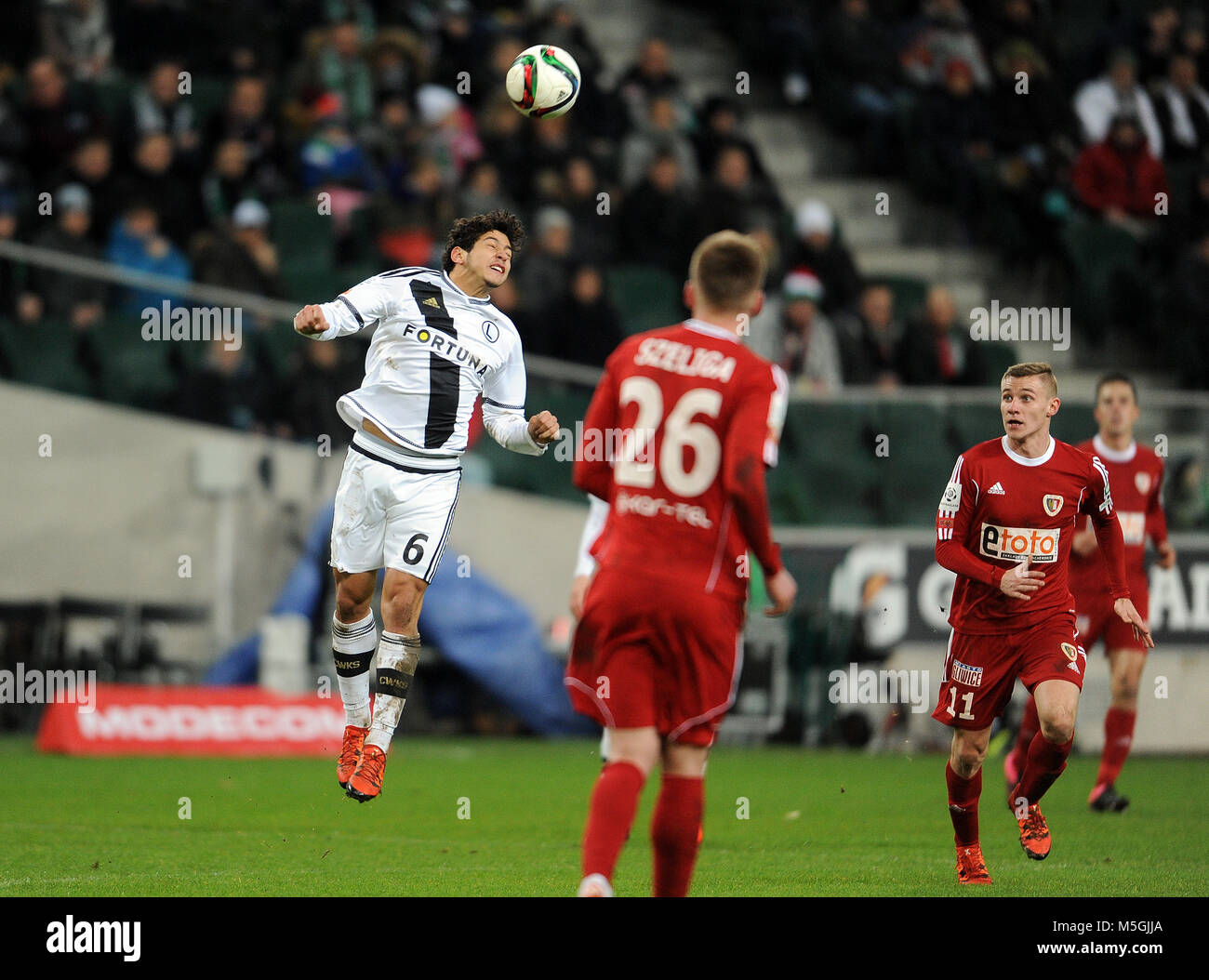 Warschau, Polen - Dezember 13, 2015: T-Mobile Extra Liga polnischer Premier Football League Legia Warschau Piast Gliwice o/p: Guilherme Stockfoto