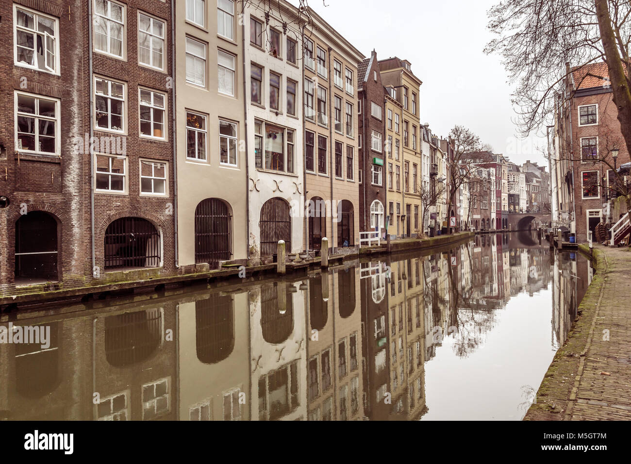 Streetview historische Zentrum von Utrecht, Die Niederlande Stockfoto