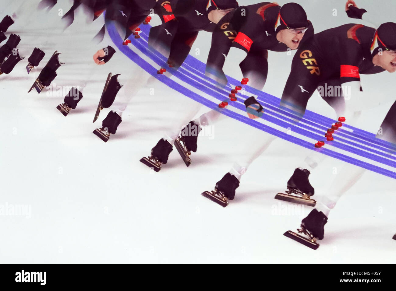 Gangneung, Südkorea. 23 Feb, 2018. NICO IHLE Deutschlands in Aktion beim Eisschnelllauf: Männer 1.000 m bei Gangneung Oval während der Olympischen Spiele 2018 Pyeongchang. Credit: Scott Mc Kiernan/ZUMA Draht/Alamy leben Nachrichten Stockfoto