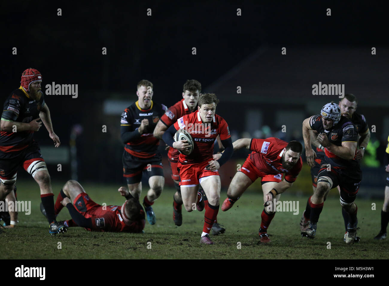 Nathan Fowles von Edinburgh Rugby © macht eine Pause. Guinness Pro 14 Rugby-Spiel, Drachen v Edinburgh Rugby am Eugene Cross Park in Ebbw Vale. Andrew Obstgarten/Alamy leben Nachrichten Stockfoto