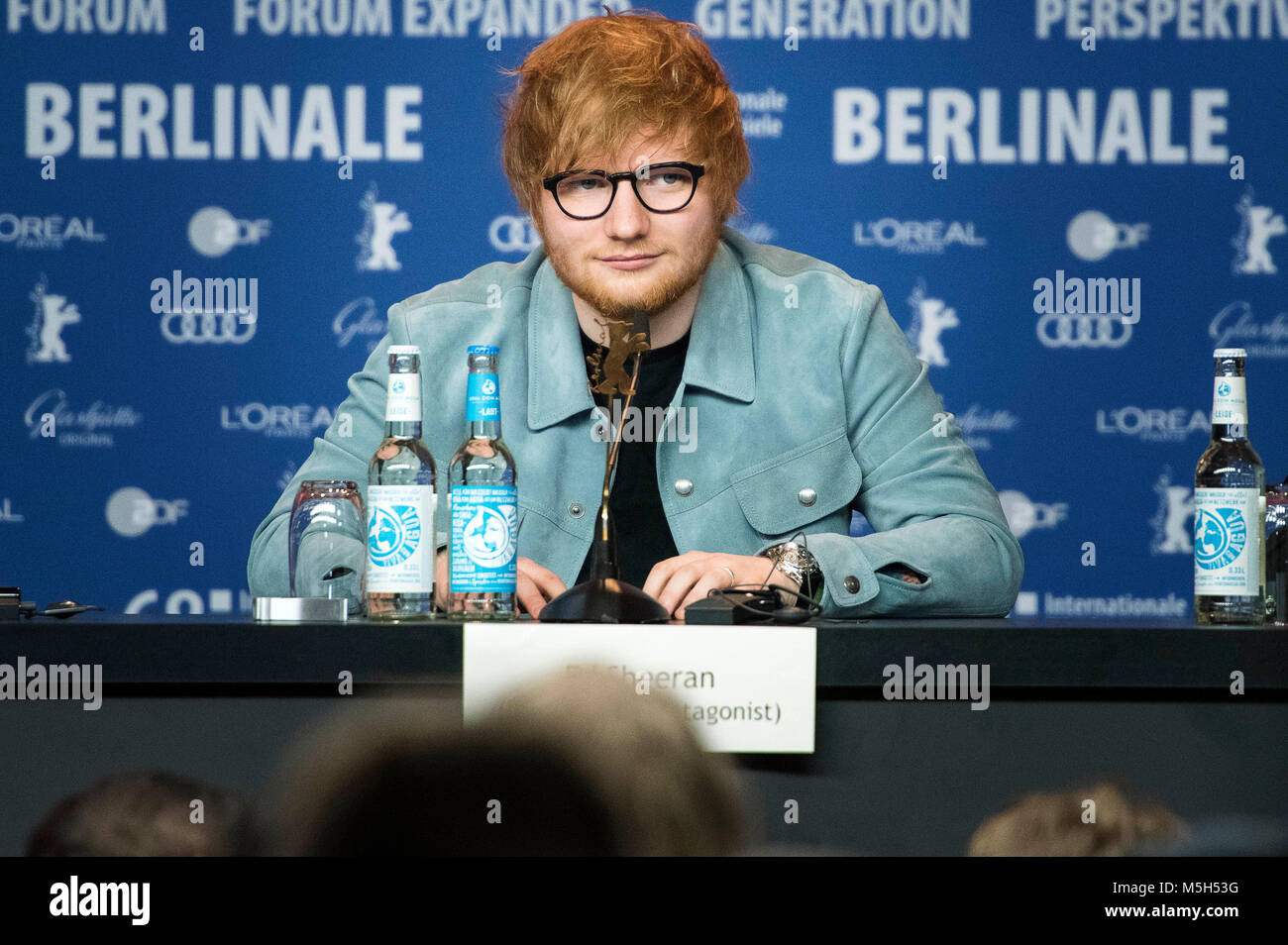 Ed Sheeran während des ongwriter' Pressekonferenz auf der 68. Internationalen Filmfestspiele Berlin/Berlinale 2018 am 23. Februar 2018 in Berlin, Deutschland. Stockfoto