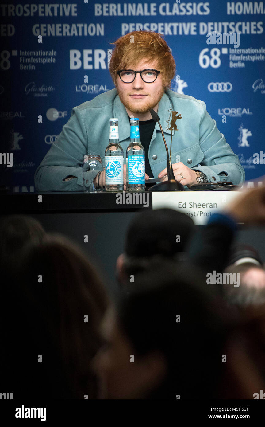 Ed Sheeran während des ongwriter' Pressekonferenz auf der 68. Internationalen Filmfestspiele Berlin/Berlinale 2018 am 23. Februar 2018 in Berlin, Deutschland. Stockfoto