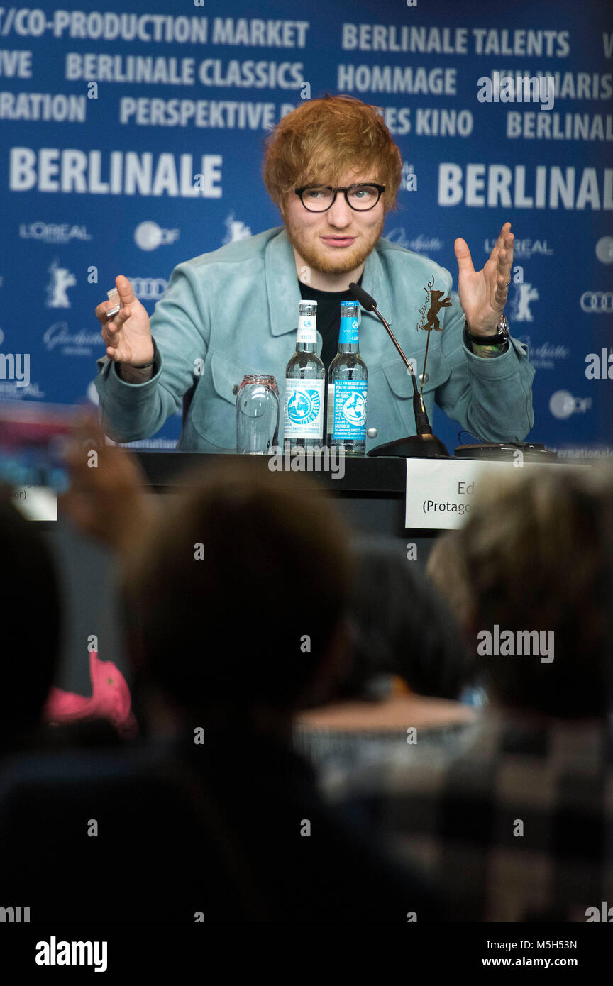 Ed Sheeran während des ongwriter' Pressekonferenz auf der 68. Internationalen Filmfestspiele Berlin/Berlinale 2018 am 23. Februar 2018 in Berlin, Deutschland. Stockfoto