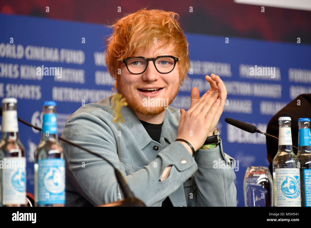 Ed Sheeran während des ongwriter' Pressekonferenz auf der 68. Internationalen Filmfestspiele Berlin/Berlinale 2018 am 23. Februar 2018 in Berlin, Deutschland. Stockfoto
