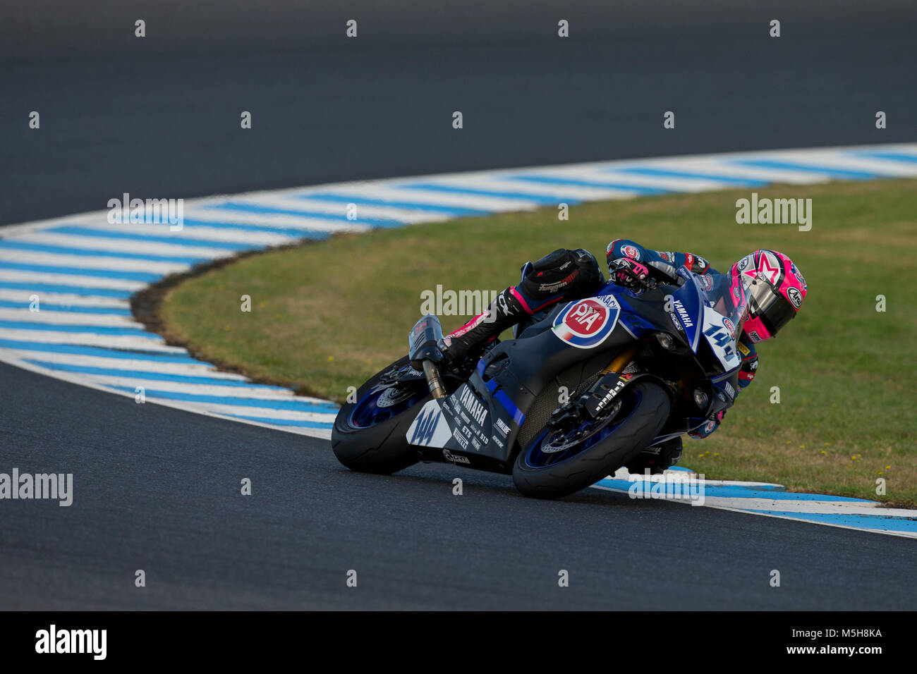 Samstag, den 23. Februar 2018. FIM Supersport Weltmeisterschaft. Phillip Island, Australien. Lucas Mahias, BRT Offizielle Yamaha World Supersport Team. Freies Training 3. Stockfoto