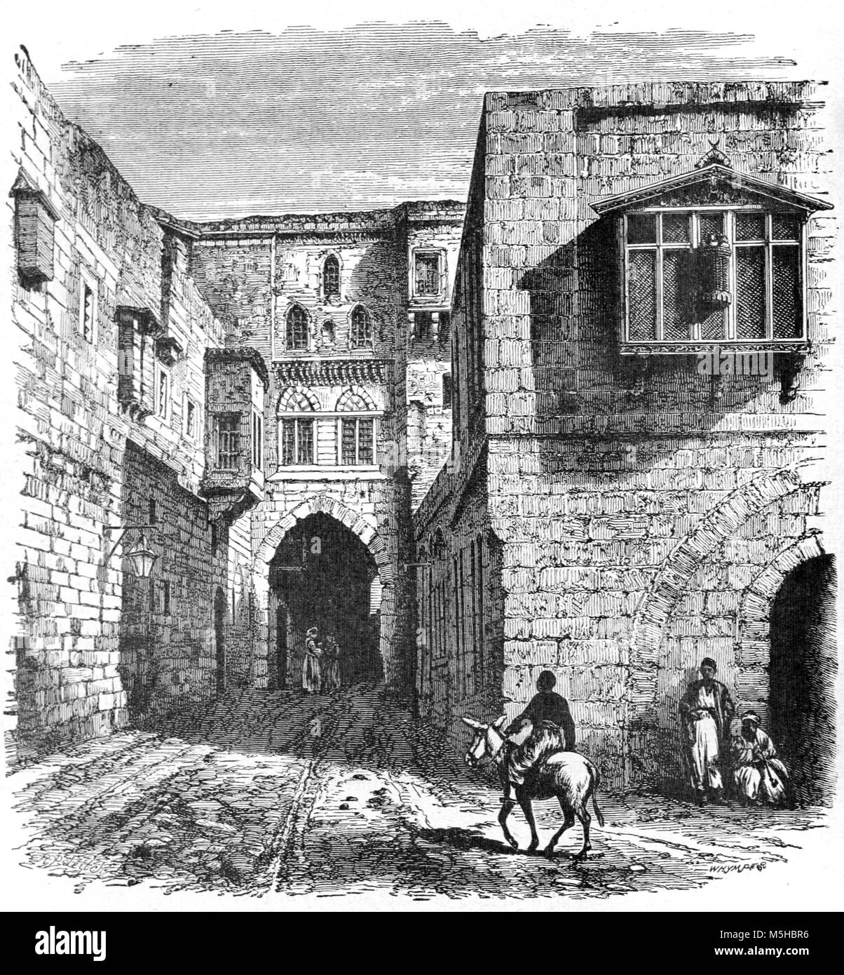 Gravur der Maison du Mauvais Riche oder Rich Man's House Jerusalem" Gravur, 1889) Stockfoto