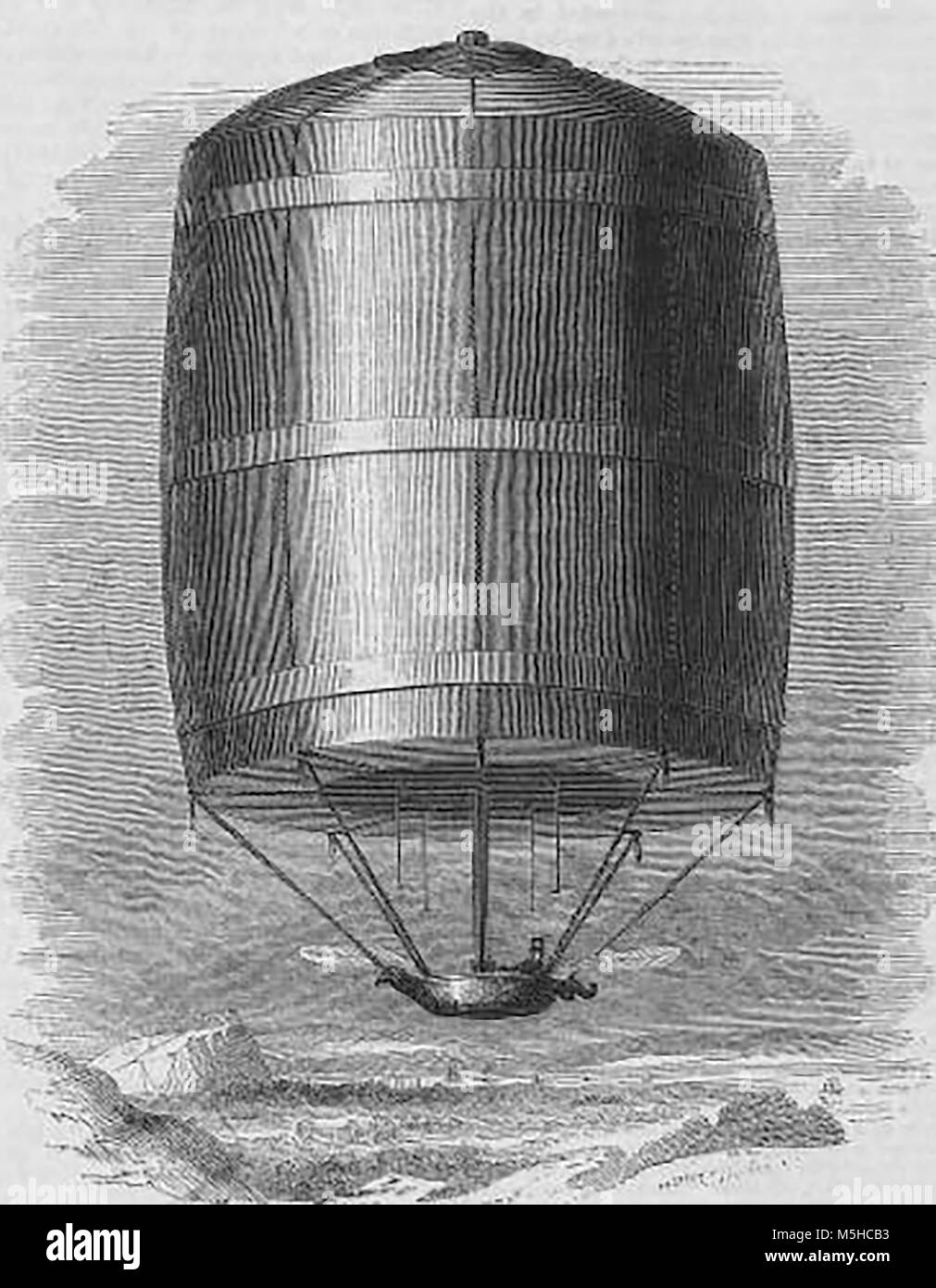 Ballons und fliegenden Maschinen - Die Edinburgh Feuer Ballon von 1840 Stockfoto