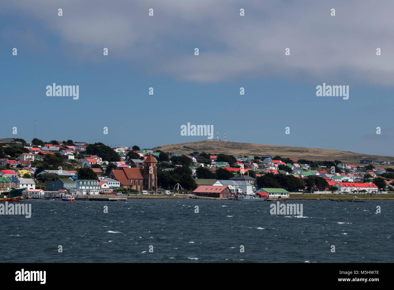 Falklandinseln, East Falkland, Stanley (aka Port Stanley) mit Blick auf
