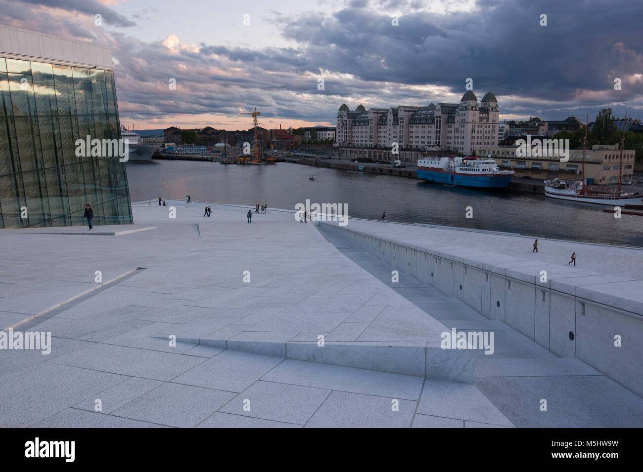 Steigung der Osloer Oper, Snøhetta Architekt, Oslo, Norwegen Stockfoto